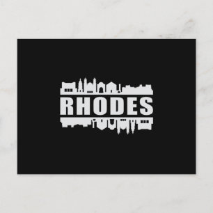 Rhodes Greece City Skyline Cityscape Funny Gift Postcard