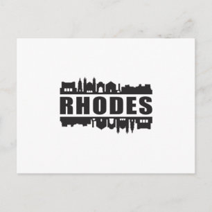 Rhodes Greece City Skyline Cityscape Trip Gift Postcard