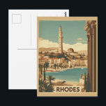 Rhodes Greece - Rhodes Island greece trip Postcard<br><div class="desc">"Rhodes Old Town"
"Rhodes Island"
"Knights of St. John"
"Acropolis of Rhodes"
"Greece cities"
"Rhodes Festivals"
"Rodini Park"
"Dodecanese islands"
"South Aegean"
"Rhodes Knights island"</div>