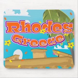 Rhodes Greece Travel poster. Mouse Pad