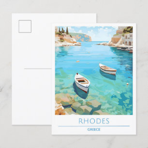 Rhodes Greece Vintage Travel Postcard