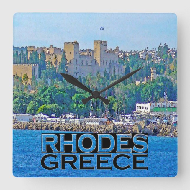 Rhodes Square Wall Clock (Front)