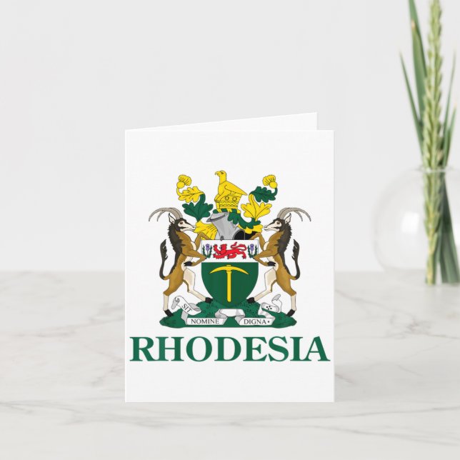 Rhodesia Coat Of Arms Zimbabwe Funny South Africa  Card (Front)