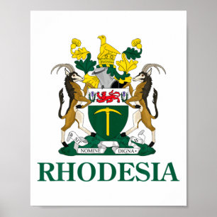 Rhodesia Coat Of Arms Zimbabwe Funny South Africa  Poster