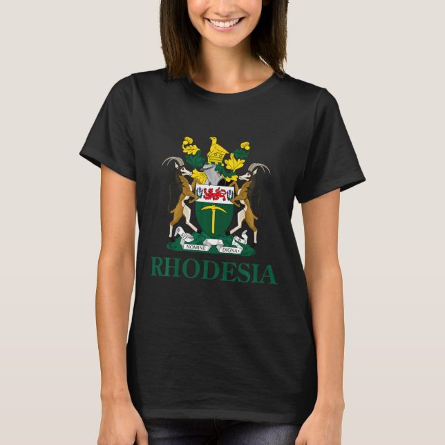 Rhodesia Coat Of Arms Zimbabwe Funny South Africa  T-Shirt (Front)