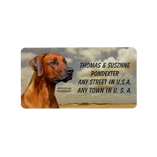 RHODESIAN RIDGBACK LABEL (Front)