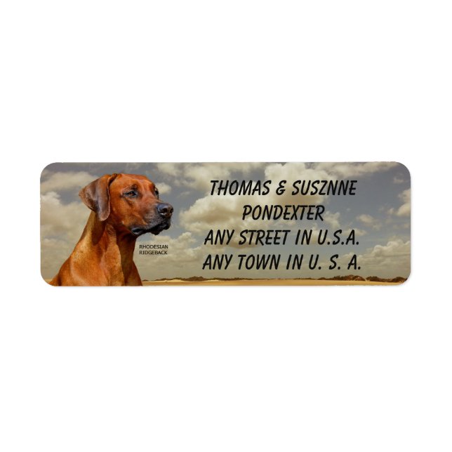 RHODESIAN RIDGBACK RETURN ADDRESS LABEL (Front)