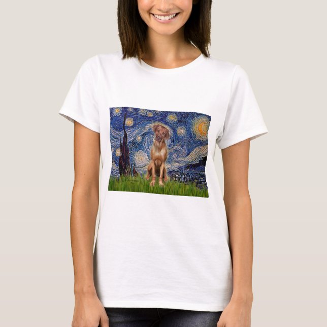 Rhodesian Ridgeback 1 - Starry Night T-Shirt (Front)