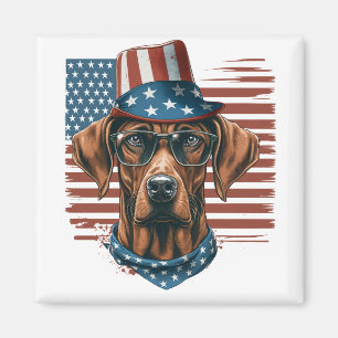  Rhodesian Ridgeback 4th of July Patriotic Magnet