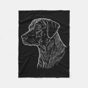 Rhodesian Ridgeback Aesthetic Line Art Abstract Fleece Blanket