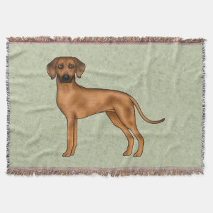 Rhodesian Ridgeback African Lion Dog Breed Green Throw Blanket
