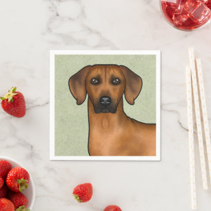Rhodesian Ridgeback African Lion Dog Head Green Napkin
