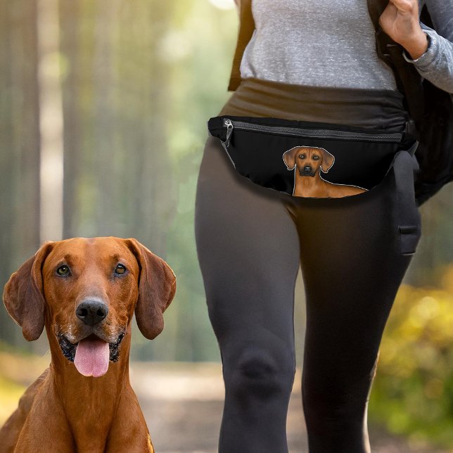 Rhodesian Ridgeback African Lion Dog Head On Black Bum Bags (Please note: This image is a digital mockup. The product may not be in scale.)
