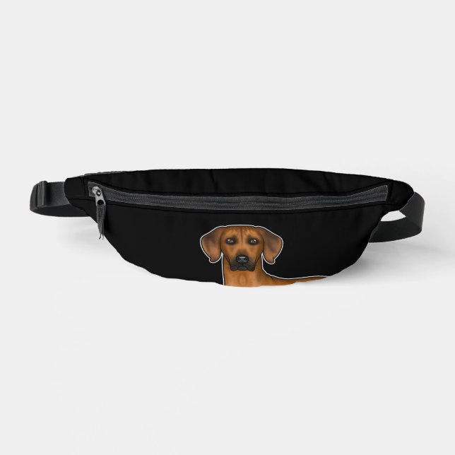 Rhodesian Ridgeback African Lion Dog Head On Black Bum Bags (Front)