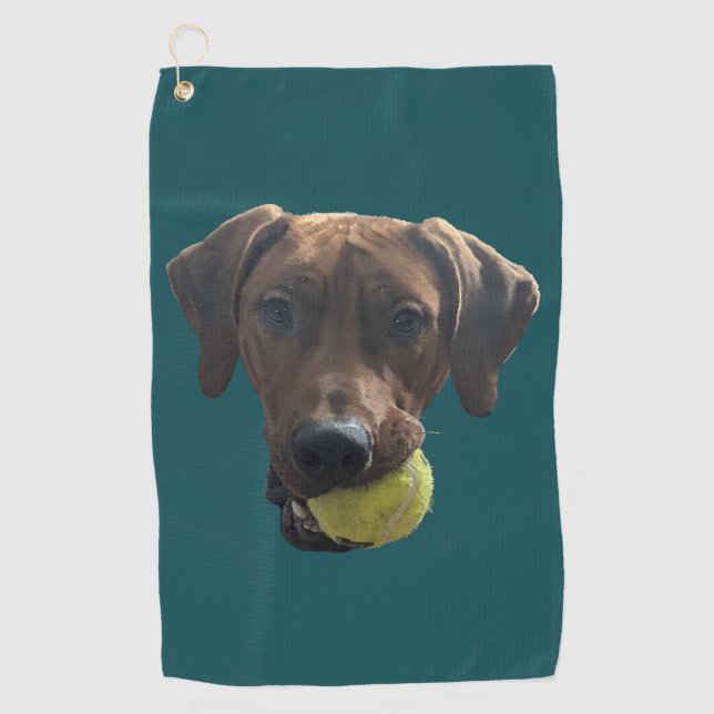 Rhodesian Ridgeback at Play Golf Towel (Front)