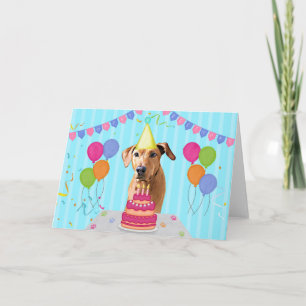 Rhodesian Ridgeback Birthday Holiday Card