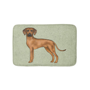 Rhodesian Ridgeback Brown African Lion Dog Green Bath Mat