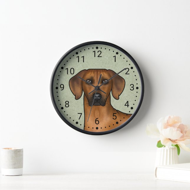 Rhodesian Ridgeback Brown African Lion Dog Head Clock (Home)
