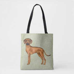 Rhodesian Ridgeback Brown Cartoon Lion Dog Green Tote Bag