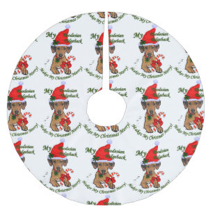 Rhodesian Ridgeback Christmas Brushed Polyester Tree Skirt