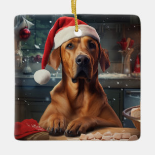Rhodesian Ridgeback Christmas Cookies Holiday Ceramic Ornament