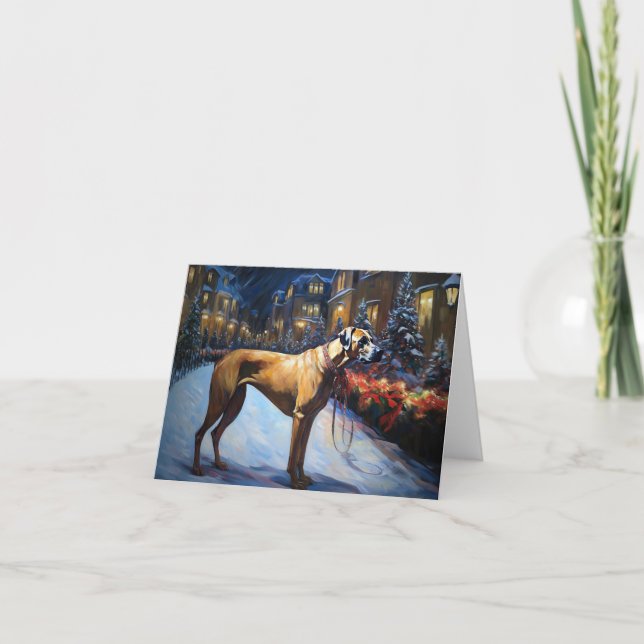 Rhodesian Ridgeback Christmas Festive Season Card (Front)