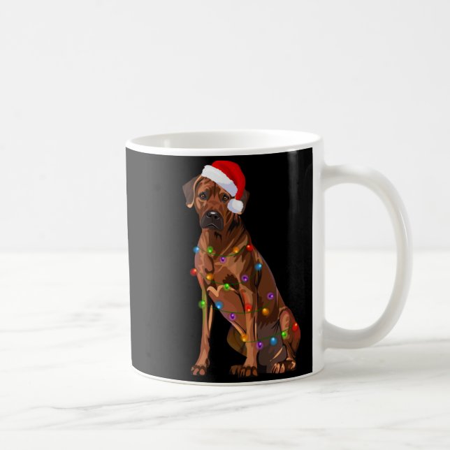 Rhodesian Ridgeback Christmas Lights Xmas Dog Love Coffee Mug (Right)