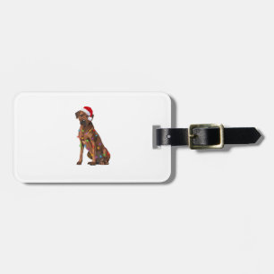 Rhodesian Ridgeback Christmas Lights Xmas Dog Love Luggage Tag