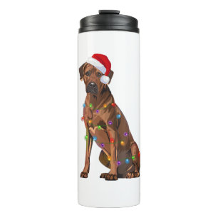 Rhodesian Ridgeback Christmas Lights Xmas Dog Love Thermal Tumbler
