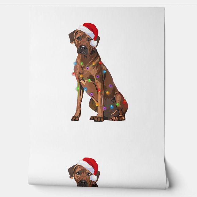 Rhodesian Ridgeback Christmas Lights Xmas Dog Love Wallpaper (Unrolling)