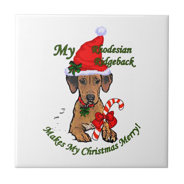 Rhodesian Ridgeback Christmas Tile (Front)