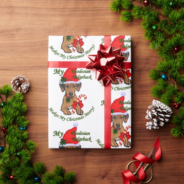 Rhodesian Ridgeback Christmas Wrapping Paper (Holiday Gift)