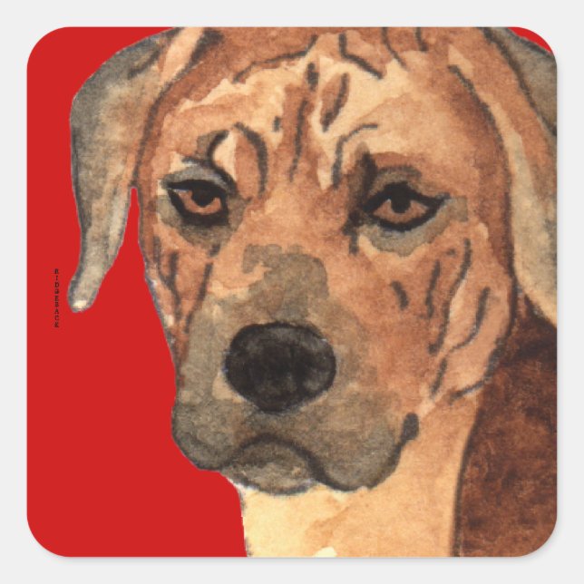 Rhodesian Ridgeback Colour Block Square Sticker (Front)