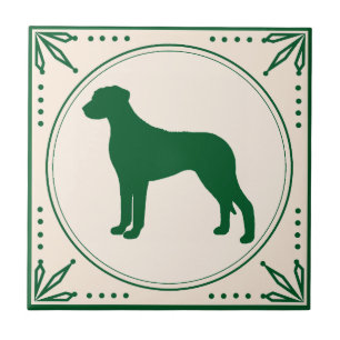 Rhodesian Ridgeback Country Verde Silhouette Ceramic Tile