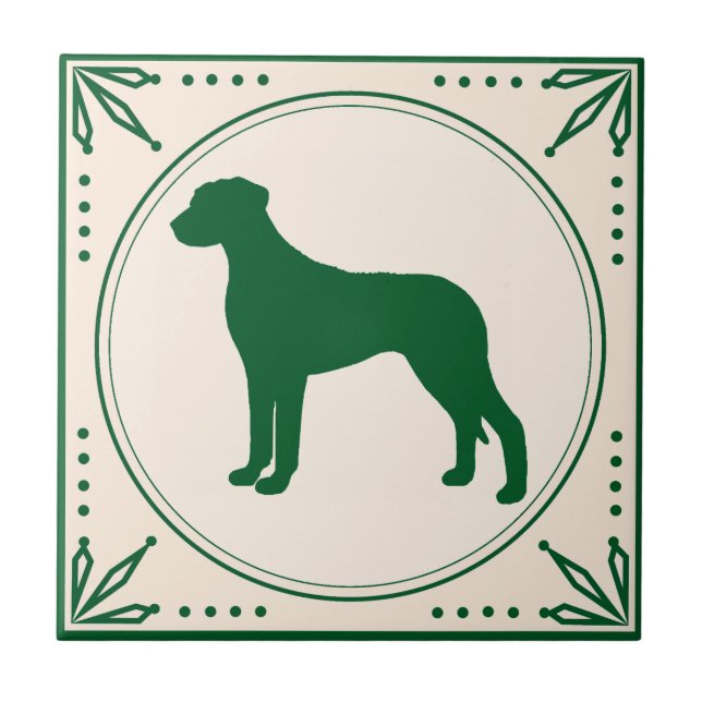 Rhodesian Ridgeback Country Verde Silhouette Ceramic Tile (Front)