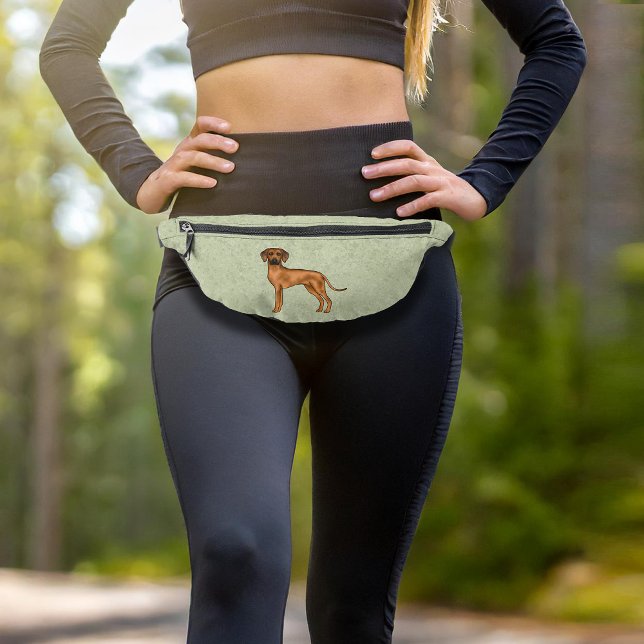 Rhodesian Ridgeback Cute African Lion Dog Green Bum Bags (Please note: This image is a digital mockup. The product may not be in scale.)