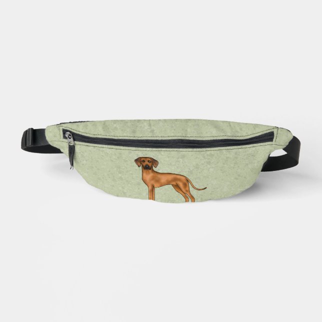 Rhodesian Ridgeback Cute African Lion Dog Green Bum Bags (Front)