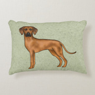Rhodesian Ridgeback Cute African Lion Dog Green Decorative Cushion