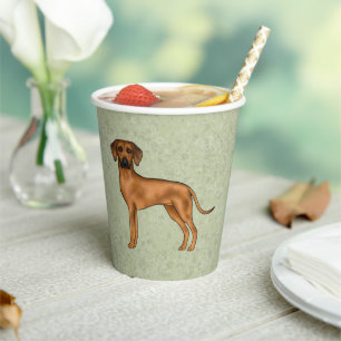Rhodesian Ridgeback Cute African Lion Dog Green Paper Cups