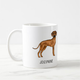 Rhodesian Ridgeback Cute Brown Lion Dog With Name Coffee Mug
