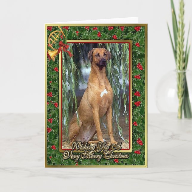 Rhodesian Ridgeback Dog Blank Christmas Card (Front)