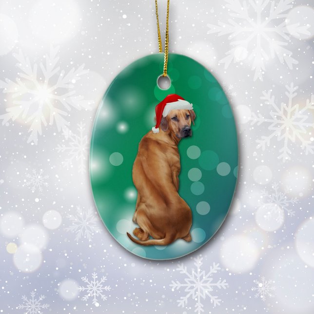 Rhodesian Ridgeback Dog Christmas Ceramic Ornament (Creator Uploaded)