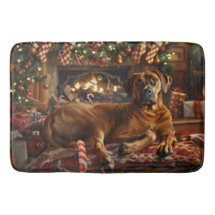 Rhodesian Ridgeback Dog Christmas Festive Bath Mat