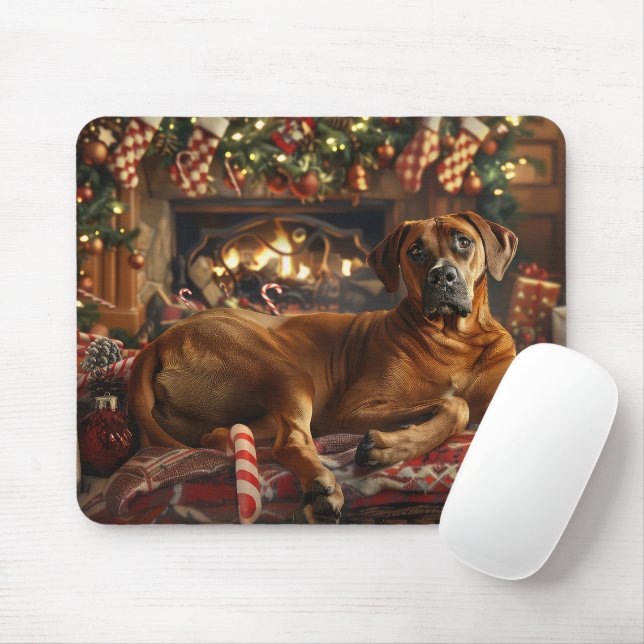 Rhodesian Ridgeback Dog Christmas Festive Mouse Pad (With Mouse)