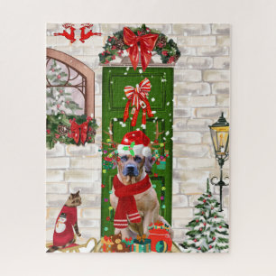 Rhodesian Ridgeback Dog Christmas Jigsaw Puzzle