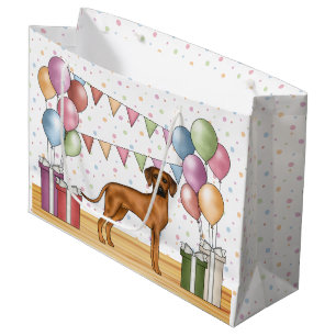 Rhodesian Ridgeback Dog Colourful Pastel Birthday Large Gift Bag
