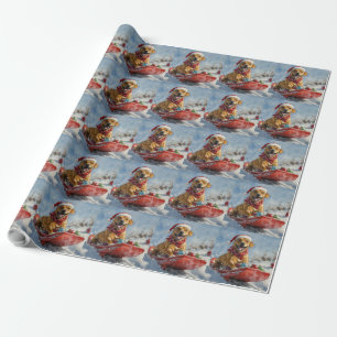 Rhodesian Ridgeback Dog in Sledge Christmas Wrapping Paper