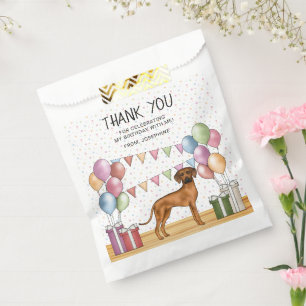 Rhodesian Ridgeback Dog Pastel Birthday Thank You Favour Bag
