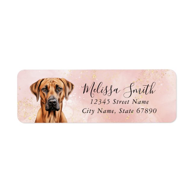 Rhodesian Ridgeback Dog Return Address Labels (Front)