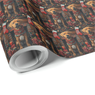 Rhodesian Ridgeback Dog With Christmas Gifts  Wrapping Paper
